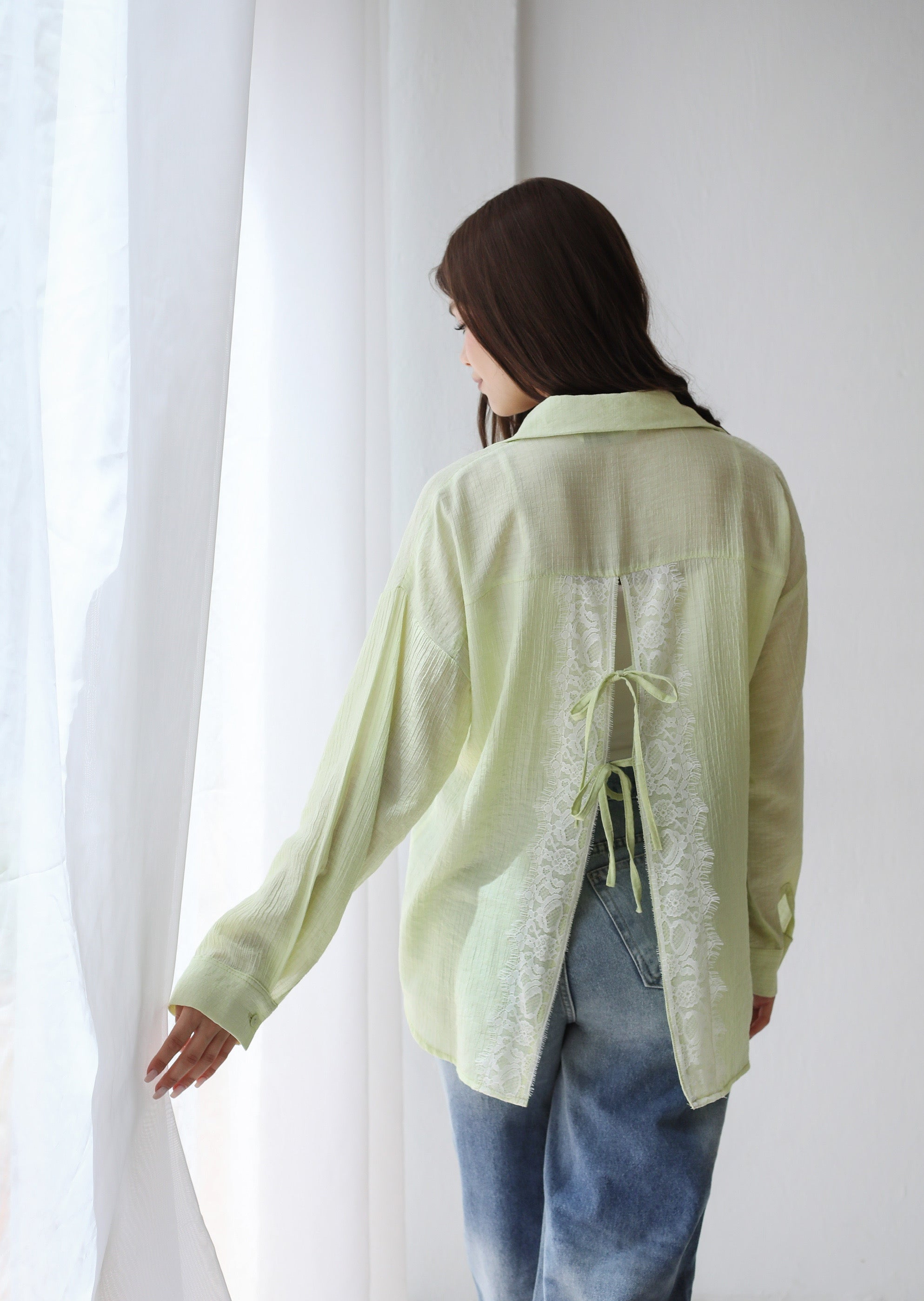 Open Back Lace Shirt