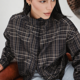 Vintage Plaid Jacket-Navy