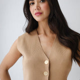 Vogue Sleek Vest-Beige