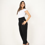 High waist tailored pants-Black