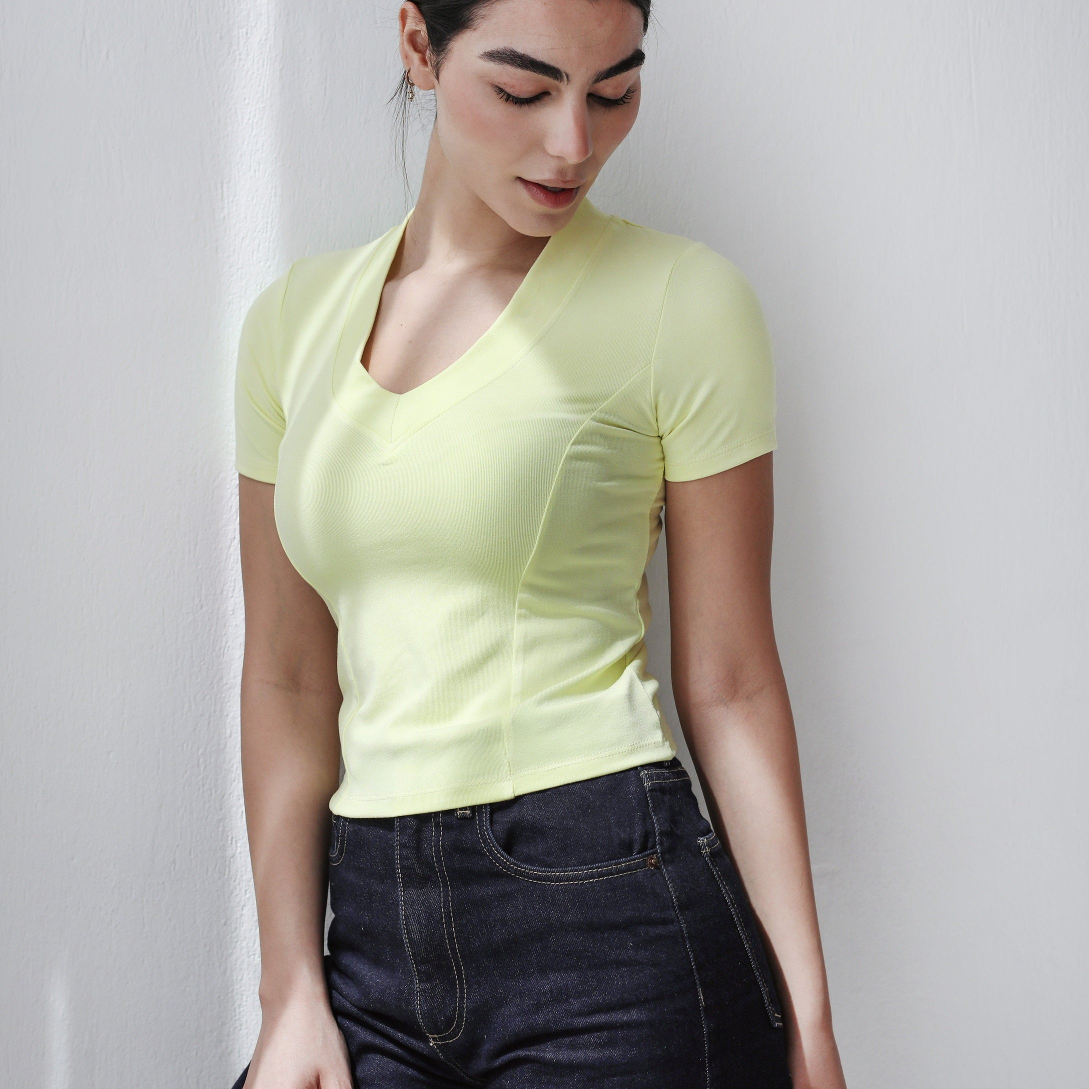Short Sleeve V-Neck Top