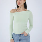 One Shoulder Long Sleeves Top