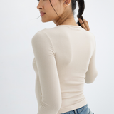 Lace V-Neck Long Sleeve Top