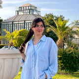 Bloom linen shirt-baby blue