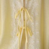 Open Back Lace Shirt- Yellow