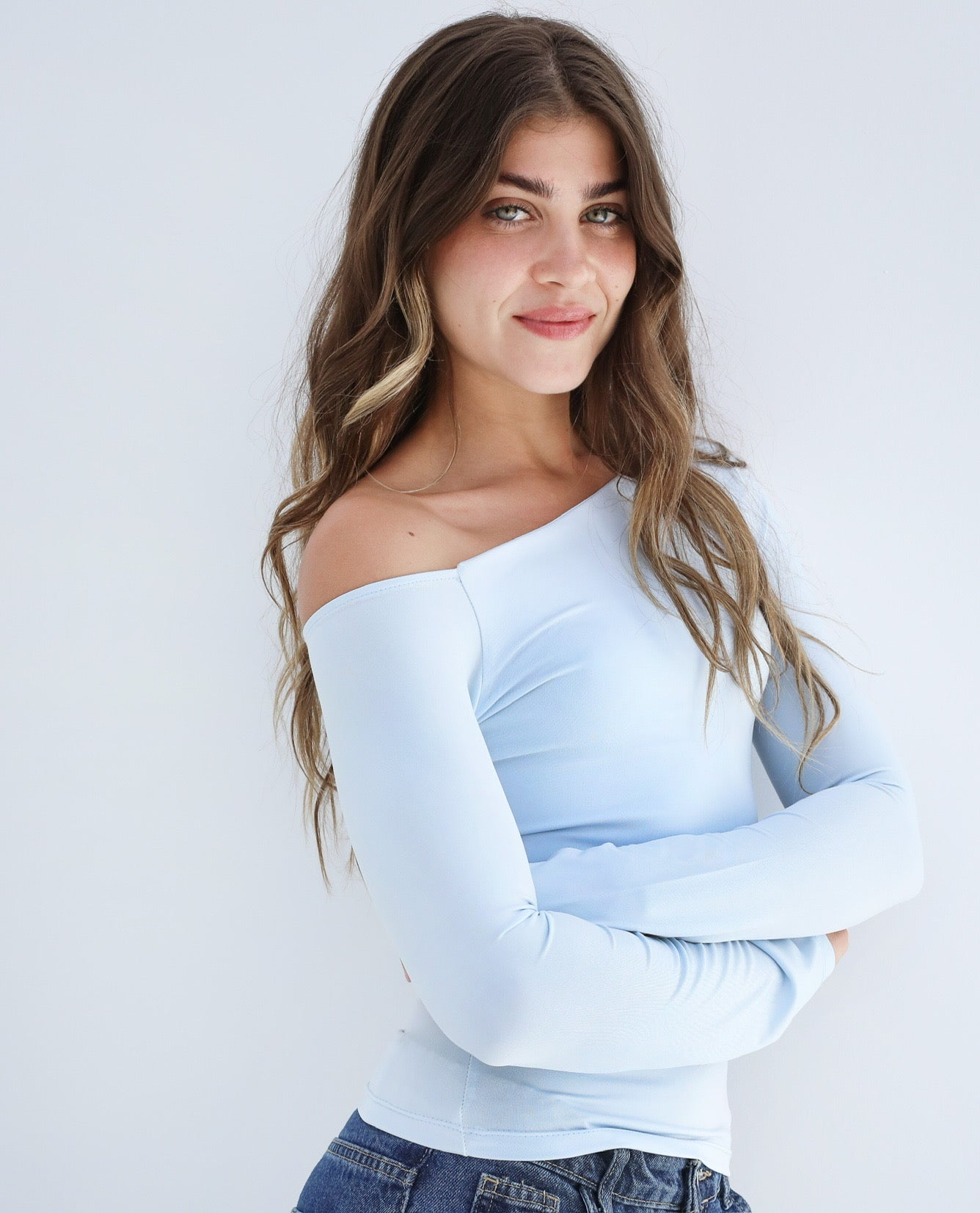One Shoulder Long Sleeves Top