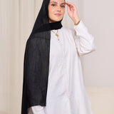 PLAIN COTTON SCARF - BLACK