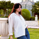 Bloom linen shirt-Beige