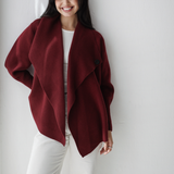 Wrap Cape Cardigan-Burgundy