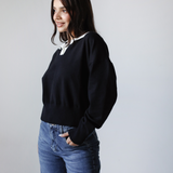 Collar Knit Sweater-Black