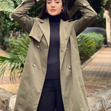 ‘Wendy’ water-repellent trench coat-Olive