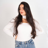 Open Neck Top - White