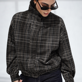 Vintage Plaid Jacket-Black