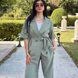 Short sleeve set in olive