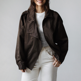 Waterproof Gabardine Utility Jacket-Brown