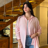 Linen shirt in pink