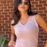 V-Neck Ribbed Tank