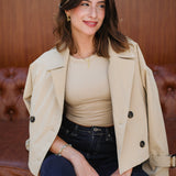 Cropped trench coat - Sand Beige