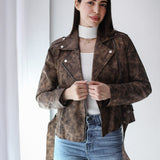 Leather jacket in brown