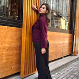 CROPPED JACKET IN BURGUNDY