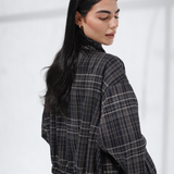 Vintage Plaid Jacket-Navy