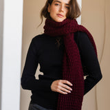 Snow Knit Scarf- Burgundy
