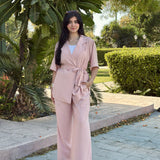 Short sleeve set in pink