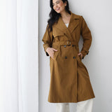 Double-Breasted Trench coat- Havana Brown