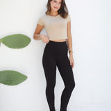 Fleece-Lined Leggings - Black