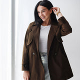 Half Trench coat in brown