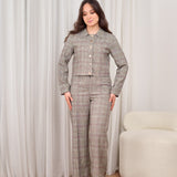 Plaid formal suit- Gray