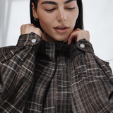 Vintage Plaid Jacket-Brown