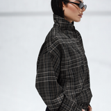 Vintage Plaid Jacket-Black