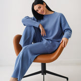 Plain Knit set in blue