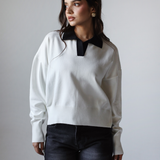 Collar Knit Sweater-Off White