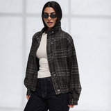 Vintage Plaid Jacket-Black