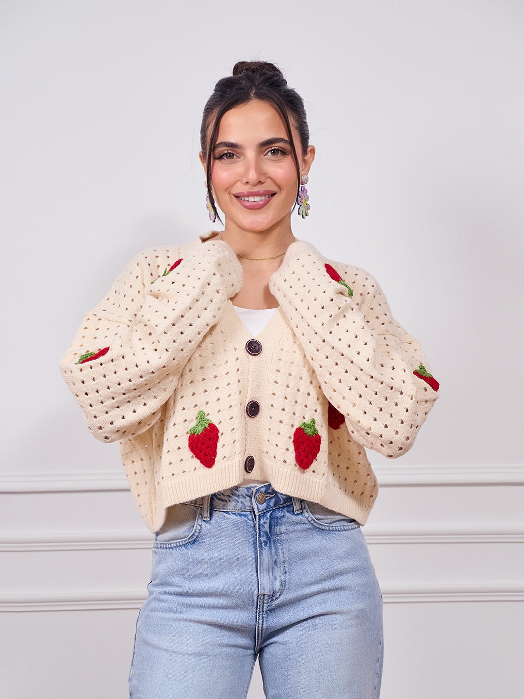 Cropped Strawberry Sweater