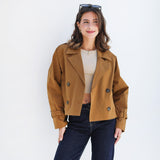 Cropped trench coat -Havana