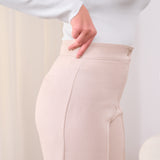 Front Seam Wide Leg Pants-cream