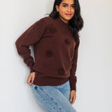 Bloomy Knit Sweater- Brown