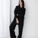 Plain Knit set in black