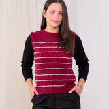 Signature Knit Vest- Burgundy