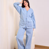 Light blue v-denim set