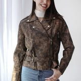 Leather jacket in brown