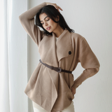 Wrap Cape Cardigan-Beige