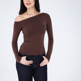 One Shoulder Long Sleeves Top
