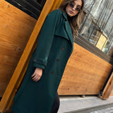 Trench coat in dark green