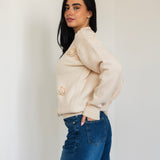 Bloomy Knit Sweater- Beige