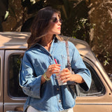 Wide Sleeve Denim Shirt