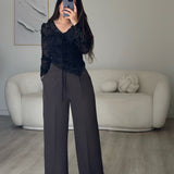 Wide Leg pants-Dark gray